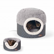 K&H Pet Products Thermo-Pet Nest Heated Cat Bed Gray 18" x 15" x 14"