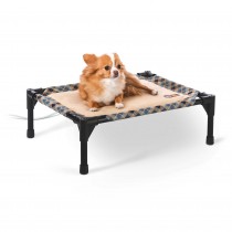 K&H Pet Products Thermo-Pet Cot Small Tan / Plaid 17'' x 22'' x 7''