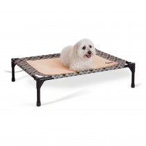 K&H Pet Products Thermo-Pet Cot Medium Tan / Plaid 25'' x 32'' x 7''