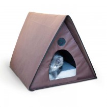 K&H Pet Products Outdoor Multiple Kitty A-Frame Chocolate