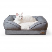 K&H Pet Products Pillow-Top Orthopedic Lounger Sofa Pet Bed Small Gray 18" x 24" x  8"