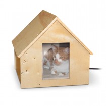 K&H Pet Products Birdwood Manor Thermo-Kitty House Wood 18" x 16" x 15"