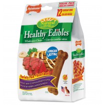 Nylabone Healthy Edibles Longer Lasting Roast Beef and Chicken Treats Regular 12 count