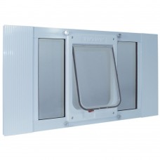 Ideal Pet Products Aluminum Sash ChubbyKat Flap Pet Door Medium White 1.25" x 15.06" x 27"