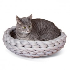 K&H Pet Products Knitted Pet Bed Gray 17" x 17" x 4"