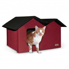 K&H Pet Products Outdoor Kitty House Extra-Wide Unheated Red 21.5'' x 14'' x 13''