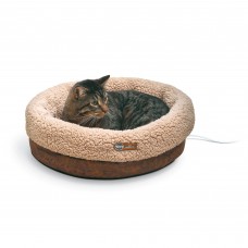 K&H Pet Products Thermo-Snuggle Cup Pet Bed Bomber Chocolate 14'' x 18'' x 7''