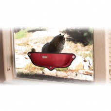 K&H Pet Products EZ Mount Window Bed Kitty Sill Red 27" x 11" x 6"