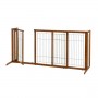 Richell Deluxe Freestanding Pet Gate with Door Large Brown 61.8 - 90.2" x 27" x 36.2" - R94190